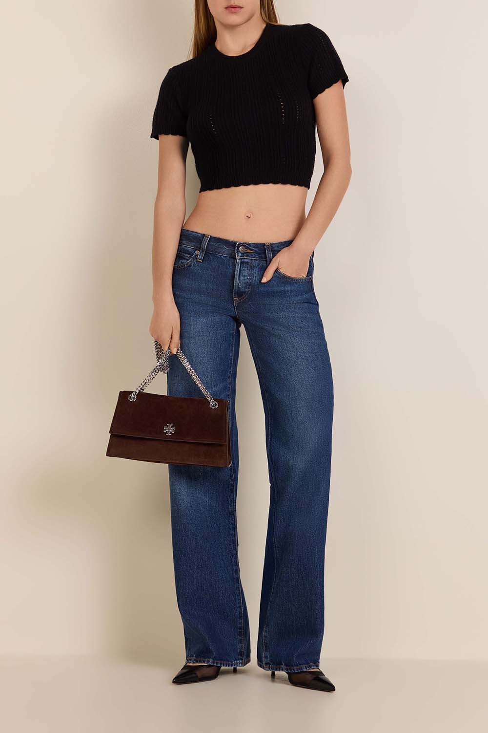 מכנסי ג'ינס בגזרה נמוכה